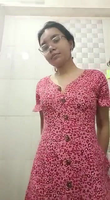 Cute girl exposing and striping