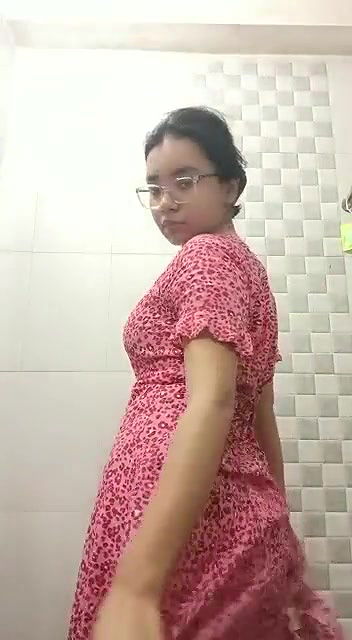 Cute girl exposing and striping