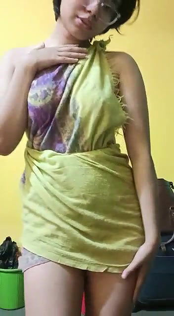 Cute girl exposing and striping