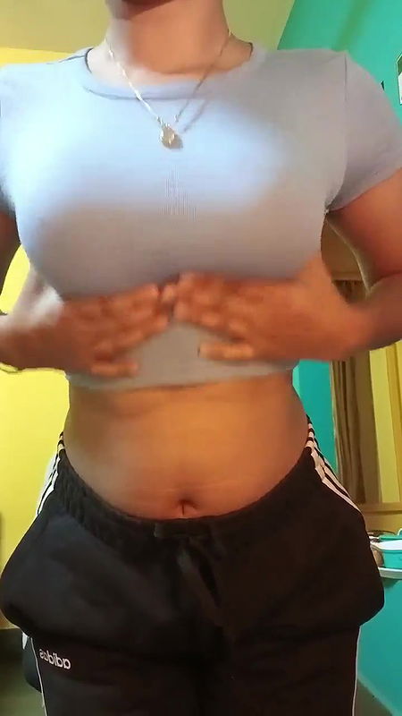 Cute girl exposing and striping