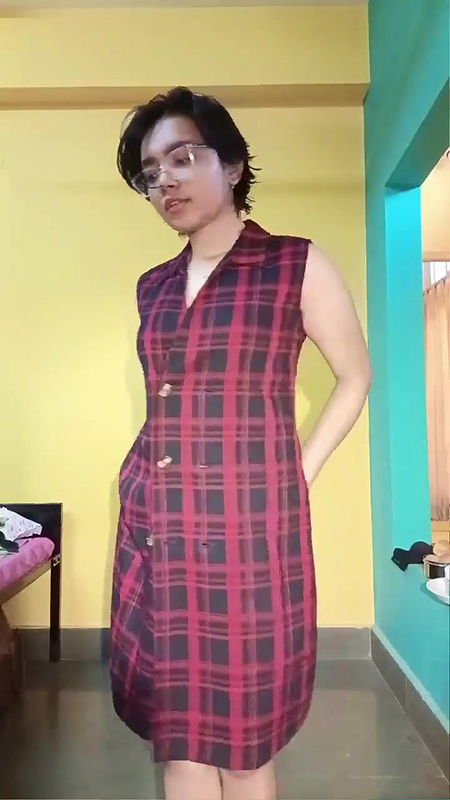 Cute girl exposing and striping