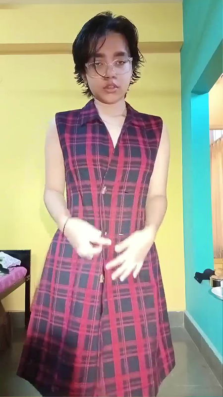 Cute girl exposing and striping