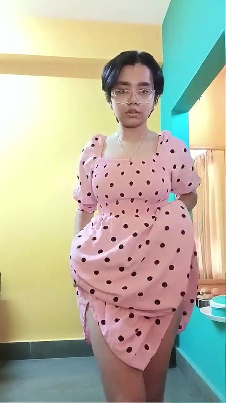 Cute girl exposing and striping