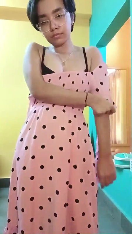 Cute girl exposing and striping