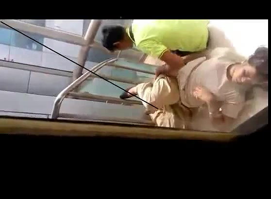 Desi Aunty Caught Fingered By Co Worker In Shopping Mall Staircase