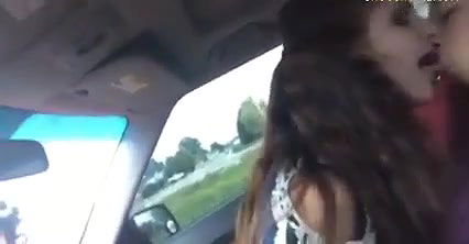Fingering lesbian drunk friend in car