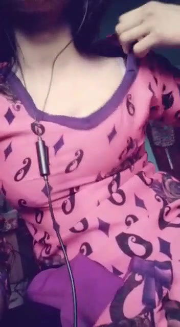 Cute girl showing her boobs to her boyfriend