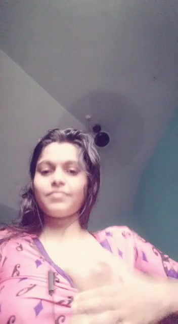 Cute girl showing her boobs to her boyfriend