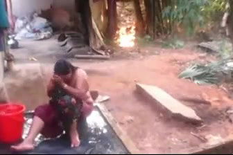 spy can caught desi mom outdoor bathing