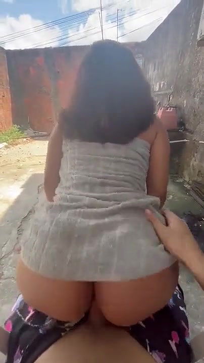 neighbour chick riding dick outdoors