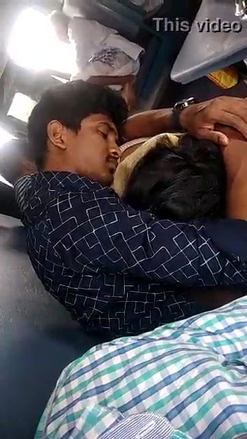 lovers kissing romance in public train