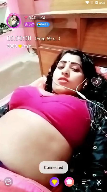 Radhika showing on chamet live with face