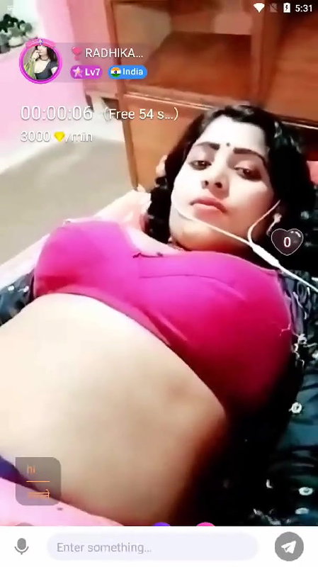 Radhika showing on chamet live with face