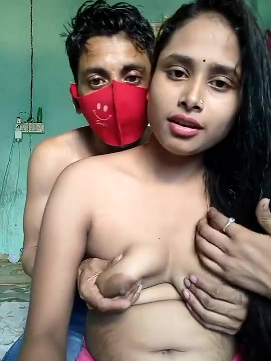 Desi Girl Boobs Pressed by Husband