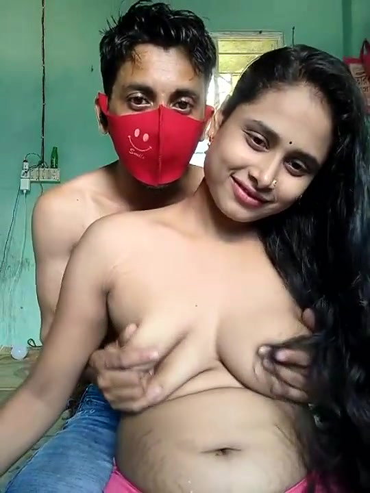 Desi Girl Boobs Pressed by Husband