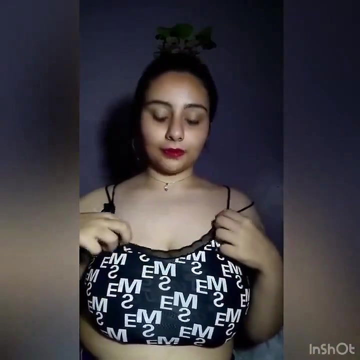 Beautiful Girl Showing And Licking Own Boob