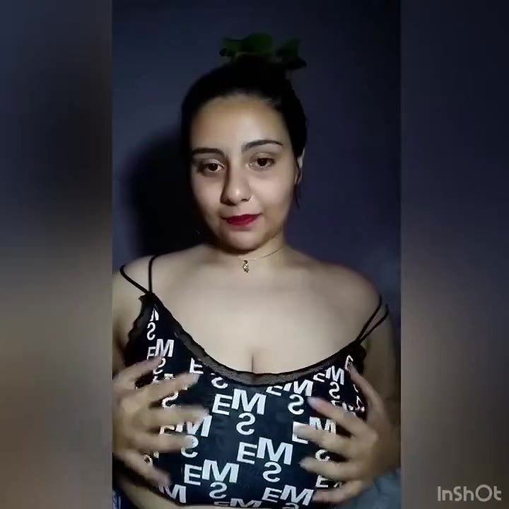Beautiful Girl Showing And Licking Own Boob