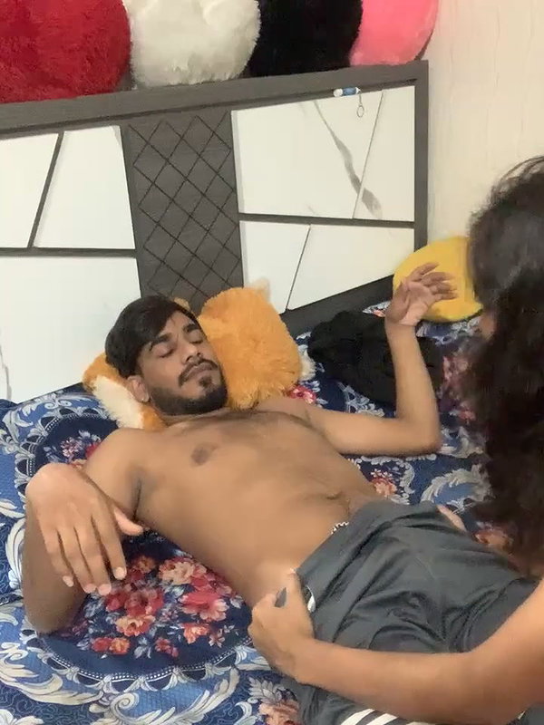 Naked Couple giving handjob