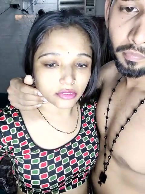 Cute Couple romance in bedroom kissing and boob pressing