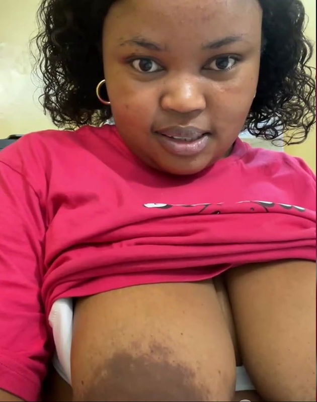 Playing with big tits