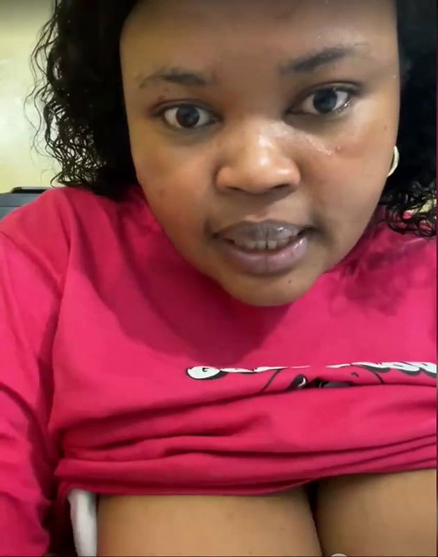 Playing with big tits