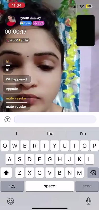 sunshine South Indian Bhabi Showing Boobs  Pussy on Chamet Live  with FACE