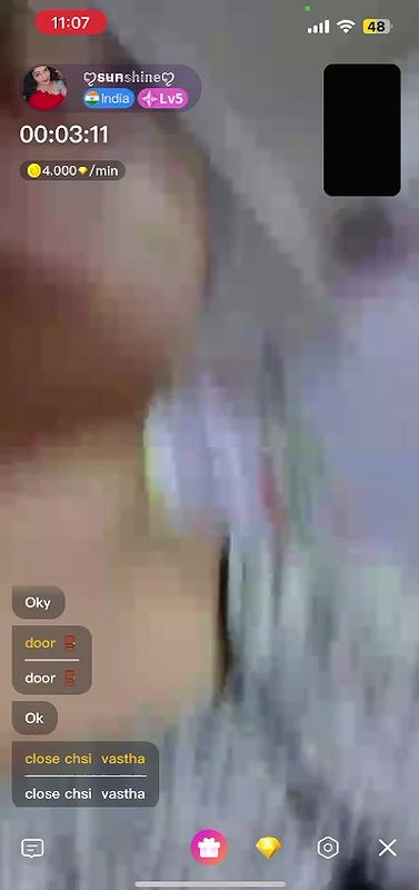 sunshine South Indian Bhabi Showing Boobs  Pussy on Chamet Live  with FACE