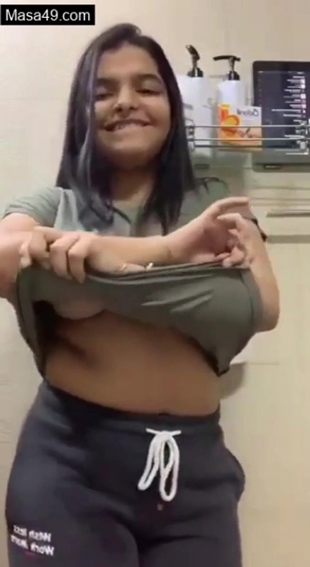 Girl showing her boobs and dancing