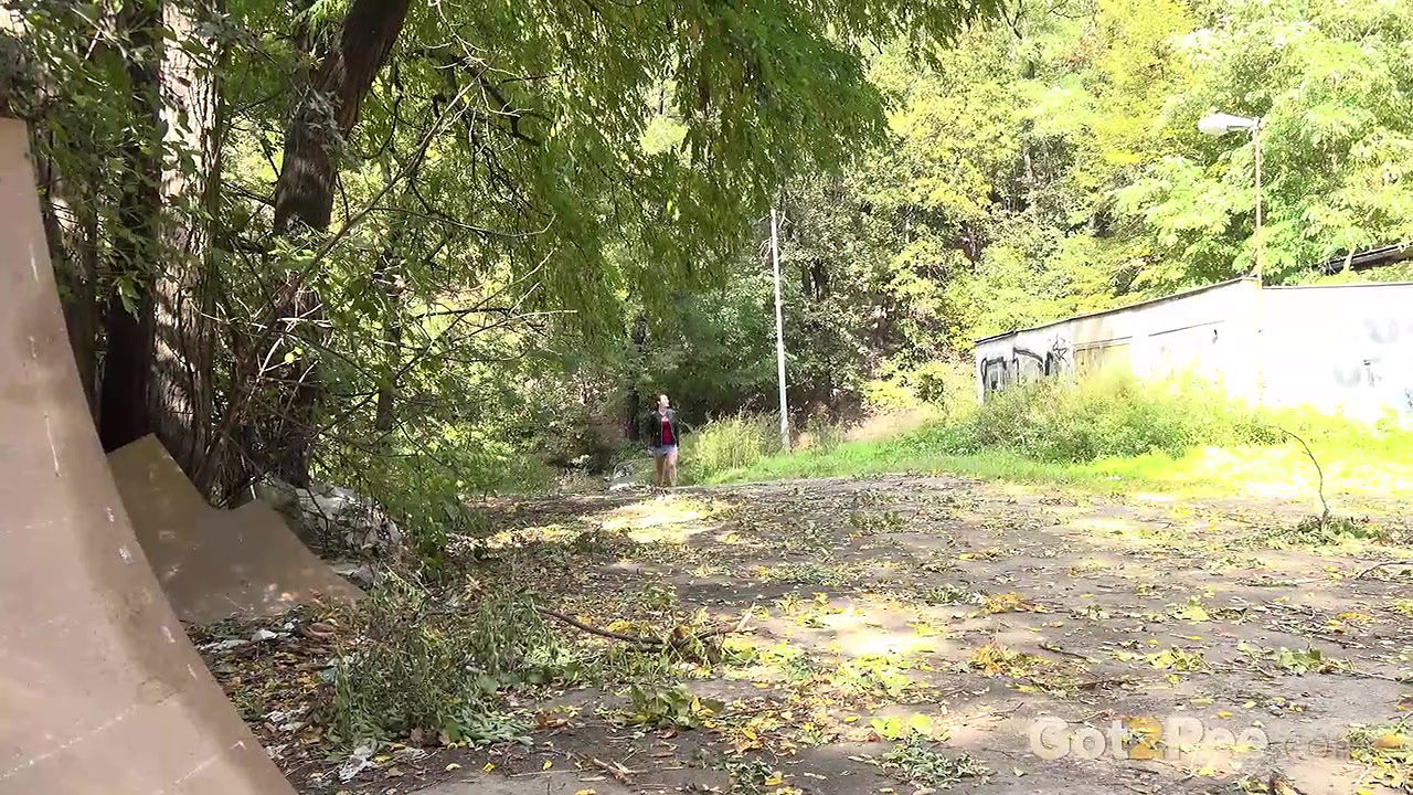 Amanda Hill relieves herself in the suburbs