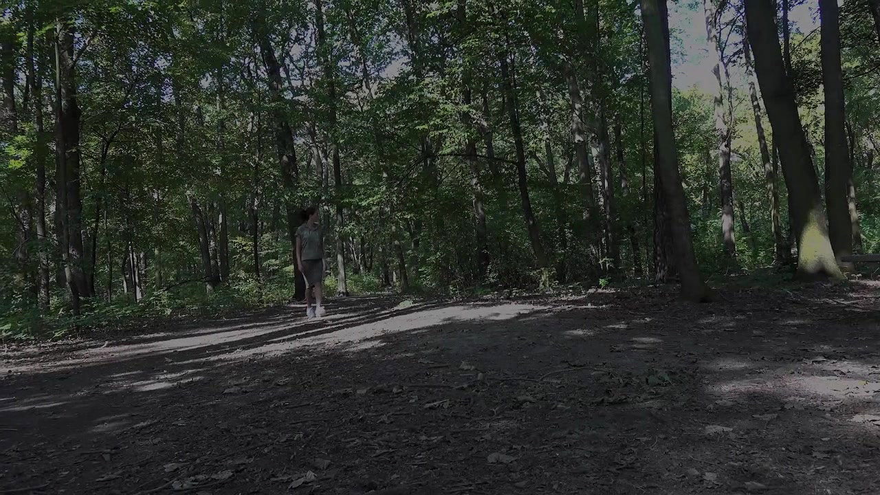 Ali B relieves her pee desperation in the woods