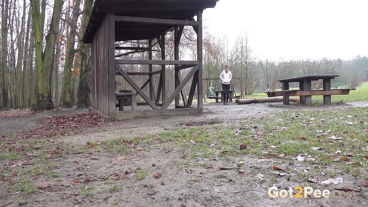 Ali B relieves piss desperation in the park