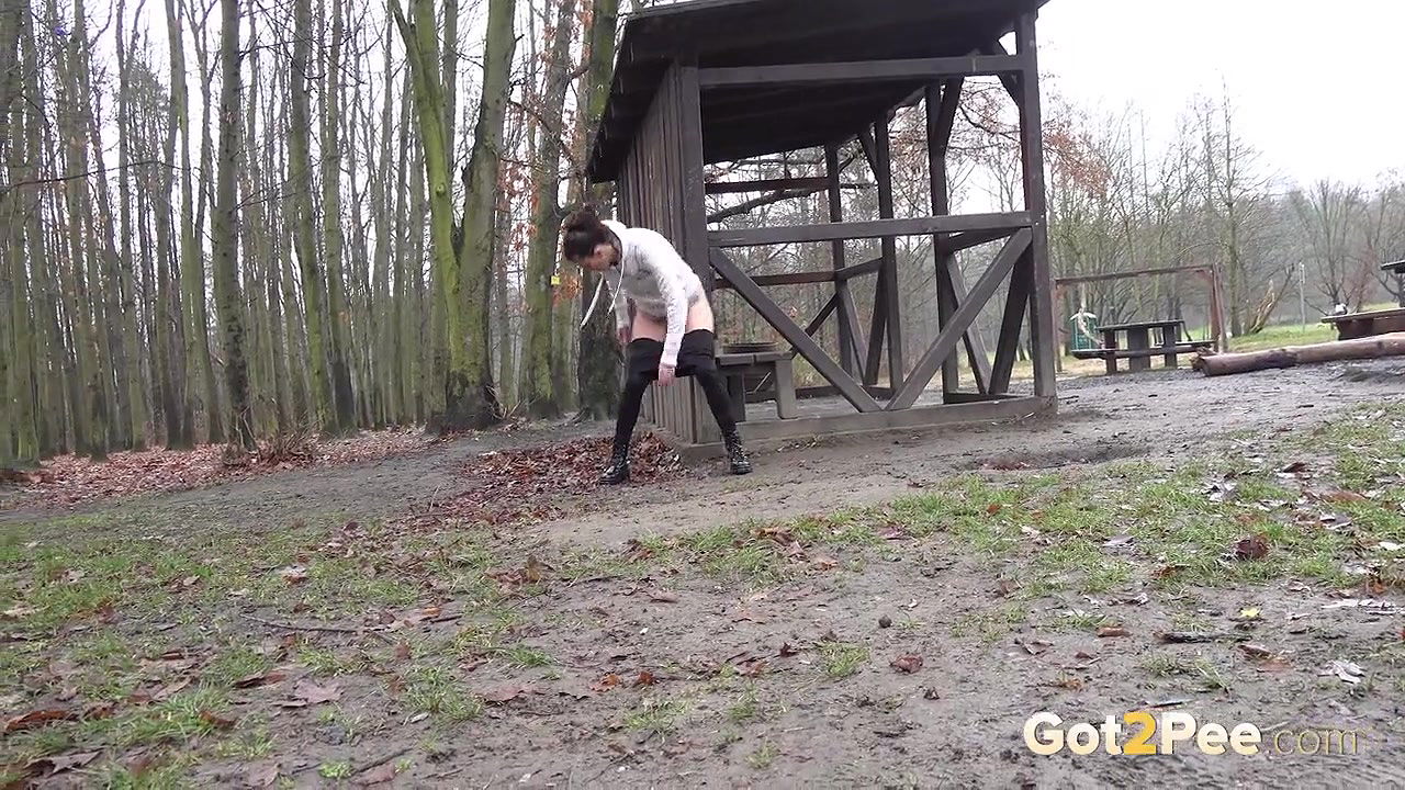 Ali B relieves piss desperation in the park