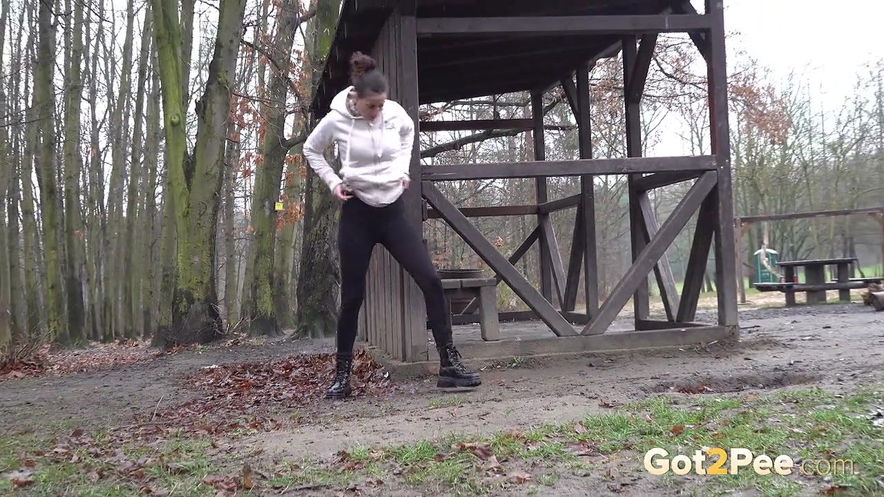 Ali B relieves piss desperation in the park