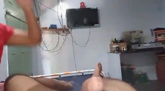 Cute village housewife giving blowjob on cam