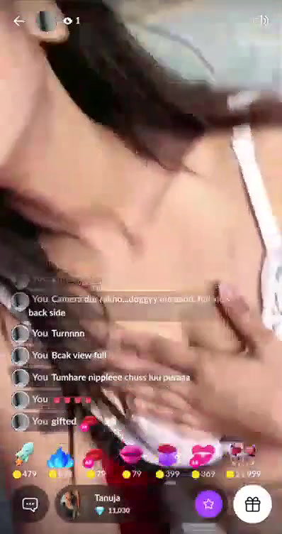 Tanuja Showing Boobs Teasing  Tango Live with FACE