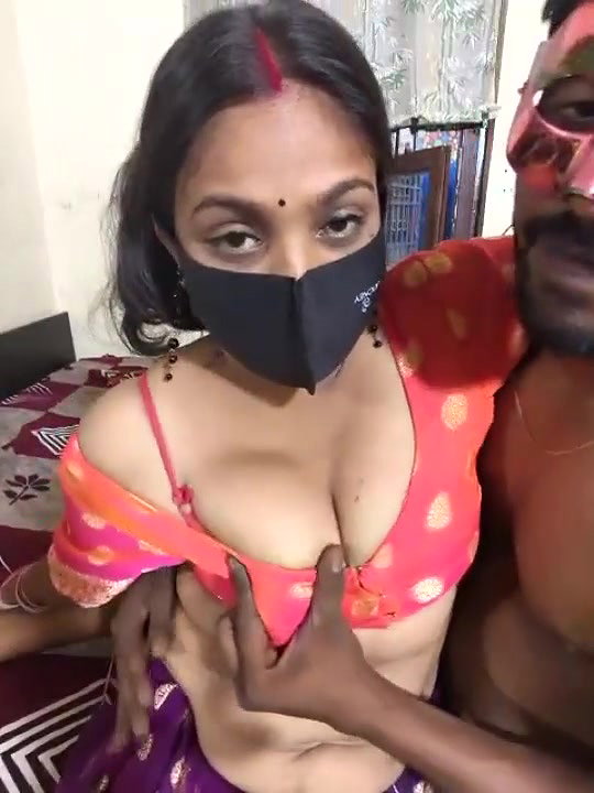 Horny Husband sucking wife boobs and blowjob