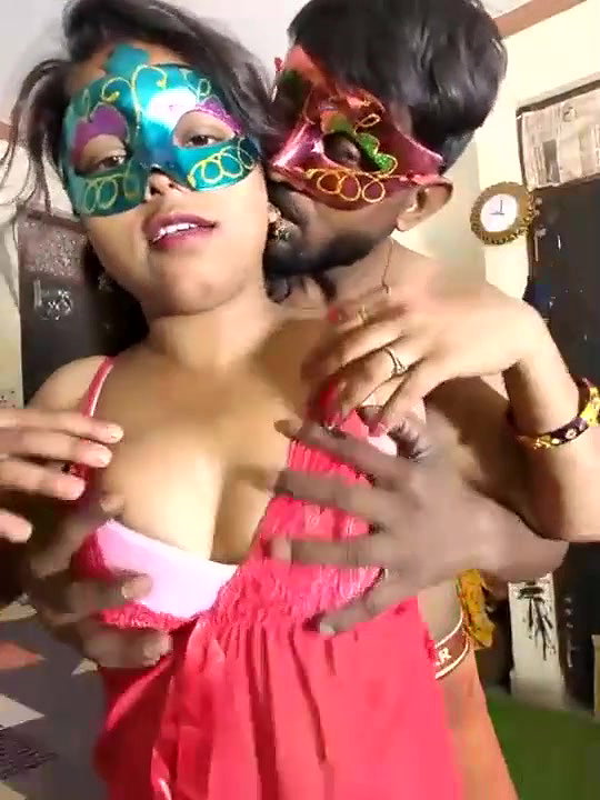 Horny Couple Romance Blowjoab and boobs pressing