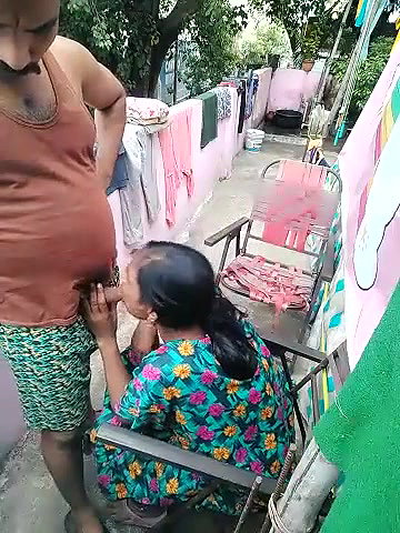 Desi Aunty Giving Handjob and Blowjob on Rooftop and Recording Video