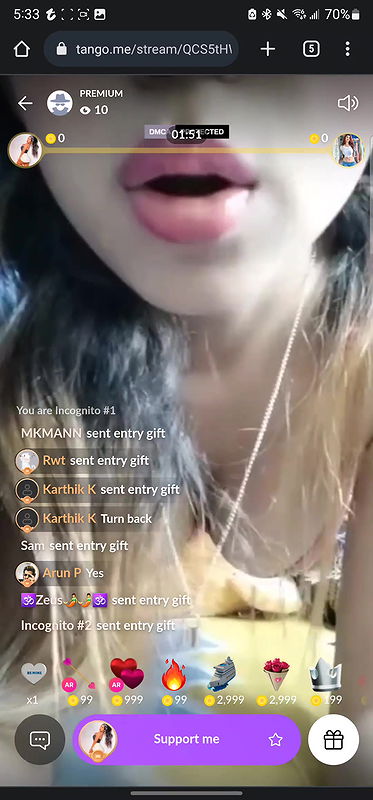 Candy teasing on Tango liveChrome