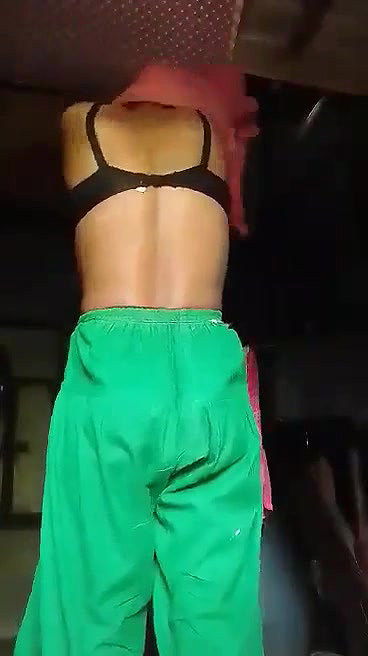 Village girl striping suit and fingering