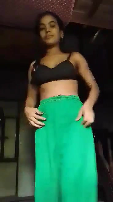 Village girl striping suit and fingering