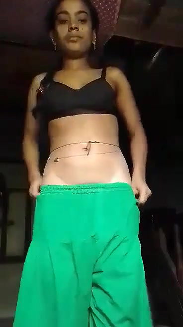 Village girl striping suit and fingering