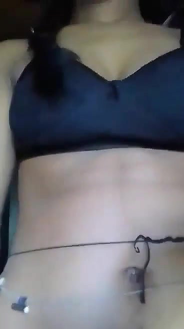 Village girl striping suit and fingering