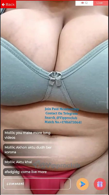 Megha Das (Ghosh) in Bra & Panty Showing Glimpse of Boobs to Tease on Live