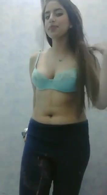 Cute Girl Showing in Bathroom