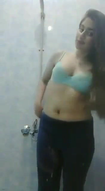 Cute Girl Showing in Bathroom