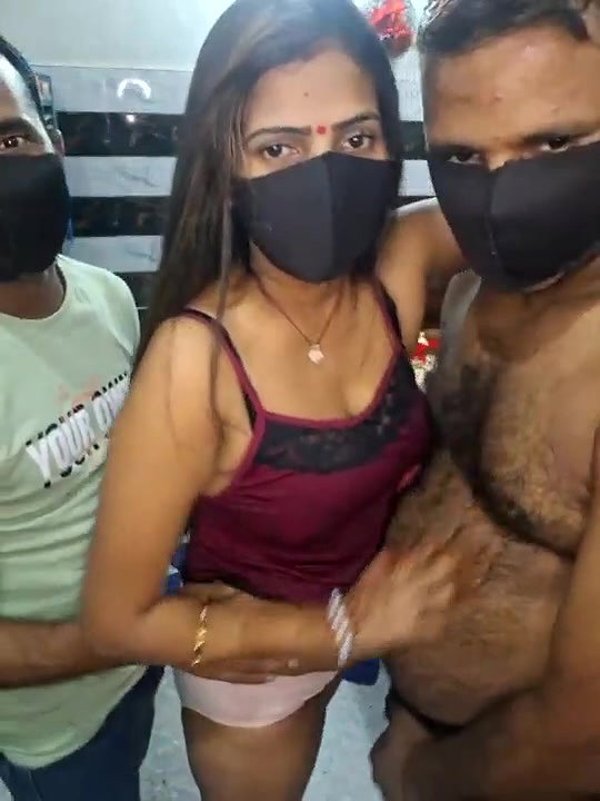 One Girl and Two Men blowjob