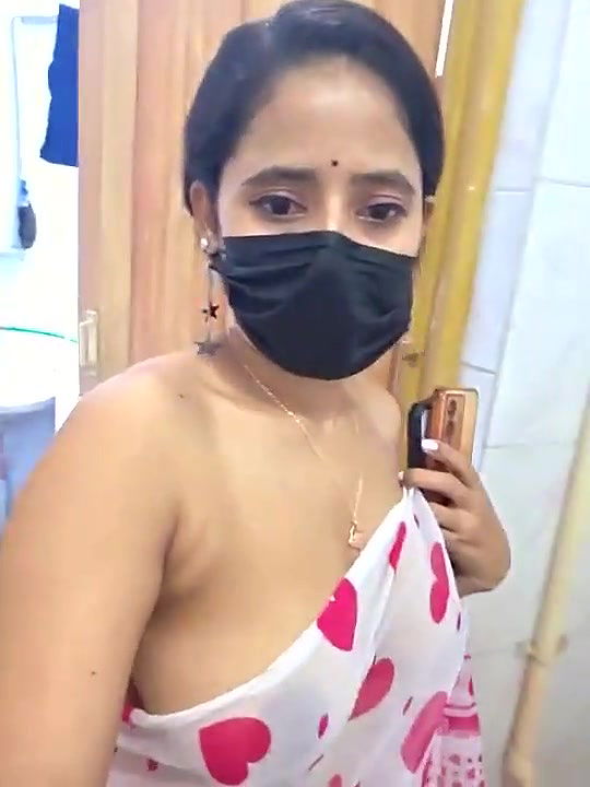 Saree Stripping and Geting Wet in Shower