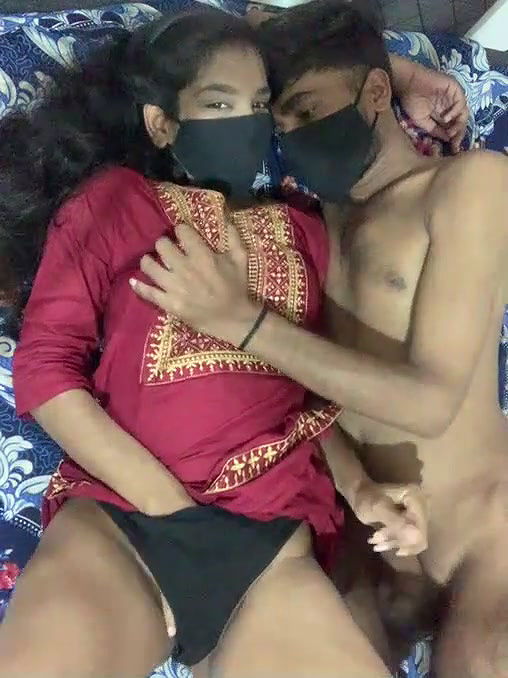 Desi Couple Romance on Bed and Kissing