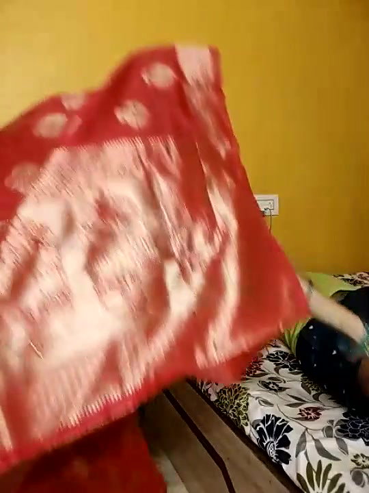 Beautiful Red Saree girl giving Blowjob